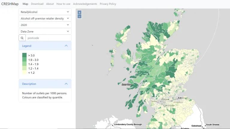 Screenshot of CRESHMap overview