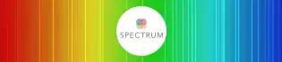 Decorative image. Rainbow-style background with a circular SPECTRUM logo in the middle.