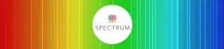 Decorative image. Rainbow-style background with a circular SPECTRUM logo in the middle.