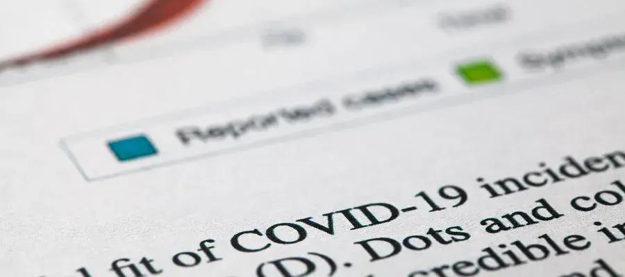 COVID-19 paper stock image