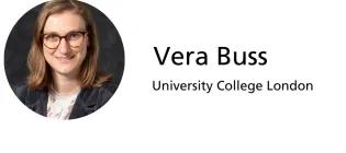A woman next to the text Vera Buss; University College London