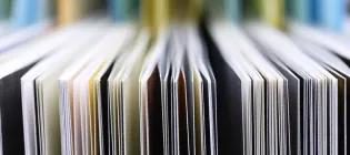 Pages of paper lined up