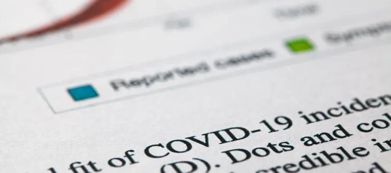 COVID-19 paper stock image